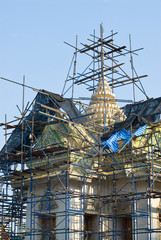 Fototapeta premium Old temple under renovation.