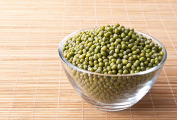 glass bowl full of green mung