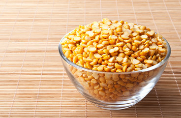 glass bowl full of dal
