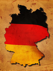 German map with flag