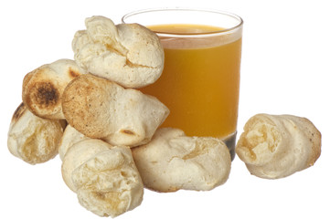 yucca bread and mango juice