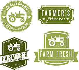 Vintage Style Farmers Market Stamps