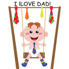 Dad Day  .  A boy on the  swing.