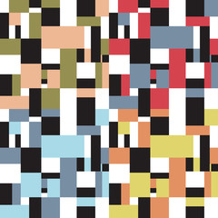 vintage fifties abstract square design seamless vector pattern