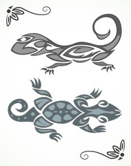 tribal ornament of lizard