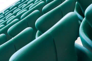 Naklejka premium green empty seats at the stadium