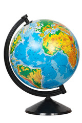 Obraz premium Globe in Ukrainian language isolated on white