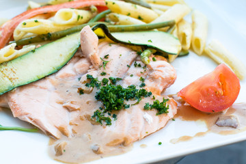 pasta and smoked salmon