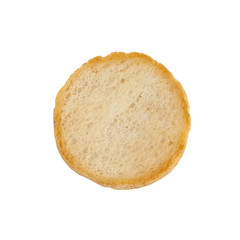 Round rusk, isolated on a white background