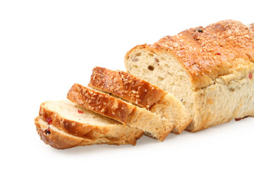 easter cake isolated on white with slices