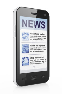 Digital news on smartphone screen