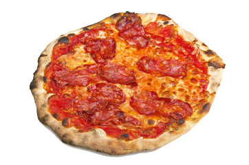 Pizza with hot salami