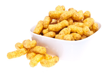 Peanut snacks isolated on white