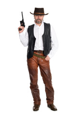 man cowboy with gun