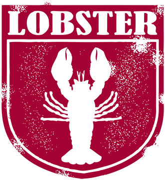 Vintage Style Lobster Seafood Stamp