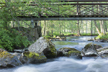 Bridge over river, Dalarna, Sweden