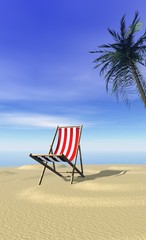 chaise longue et palmier