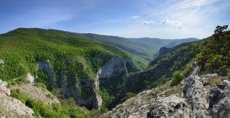beautiful mountain scenery in Crimea canyon