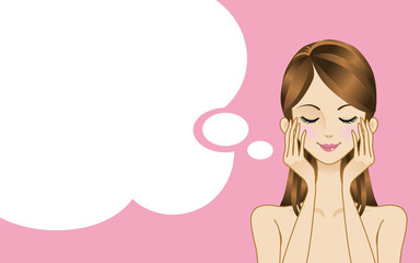 Beautiful woman thinking -Front view