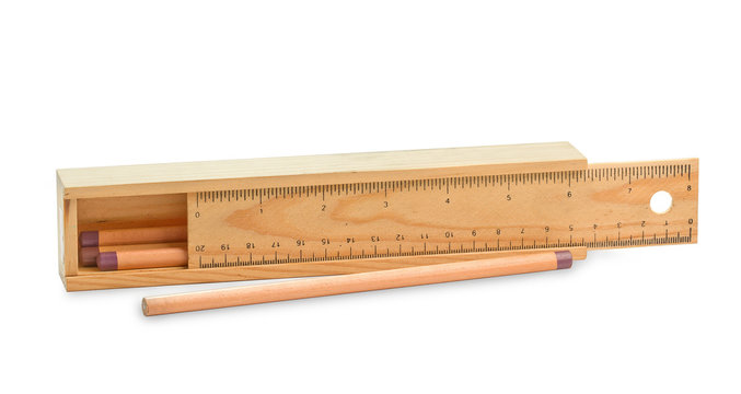 Wooden pencil boxes.