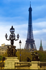 Fototapeta na wymiar Paryż, Francja. Wieża Eiffla