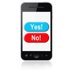 Mobile phone isolated on white background. Media concept