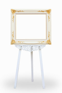 picture frame with wooden easel