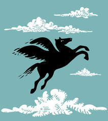Pegasus over the clouds