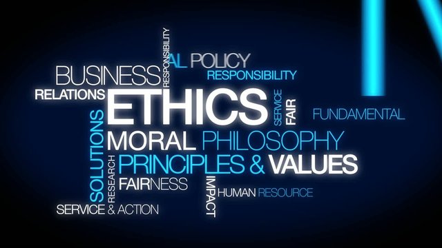 Business Ethics moral principles values tag cloud video