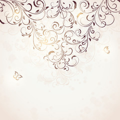 Floral background with butterfly