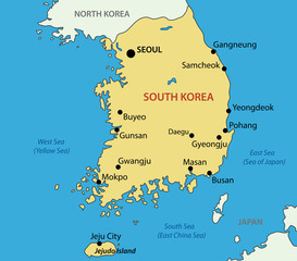 Republic of Korea - vector map - 41970449