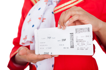 Portrait of young beautiful stewardess