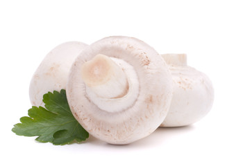 Champignon mushroom and parsley leaves