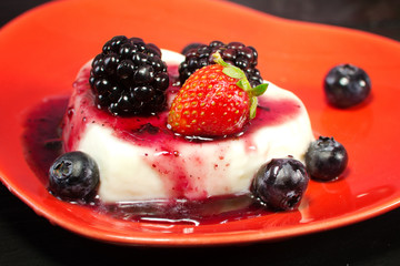 panna cotta with berry fruits
