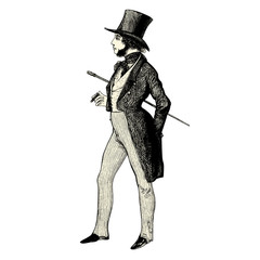 Homme de profil 1800
