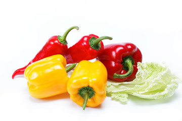 Healthy food. Fresh vegetables. Peppers on a white background.