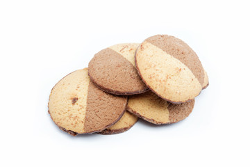 Cookies on a white background.