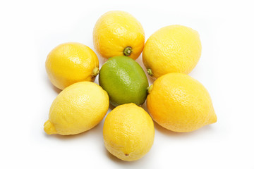 tropical fruits isolated on a white background.