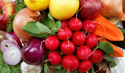 Healthy food. Fresh vegetables and fruits.