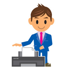 ビジネスマン イラスト プリンター