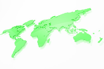 Weltkarte grünes Glas 3D