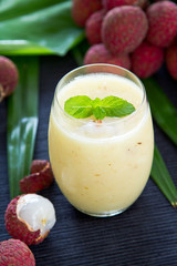 Lychee,Pineapple and coconut smoothie