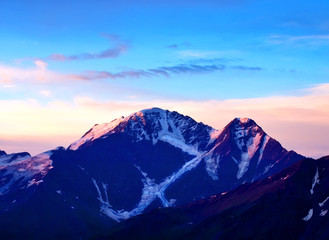 Fototapeta na wymiar Sundown in mountain