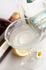 glass with cocktail on white background