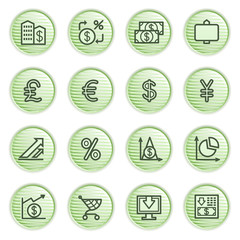 Finance icons. Green series.