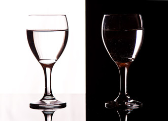 Contrast wine glasses