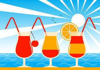 cocktails on beach