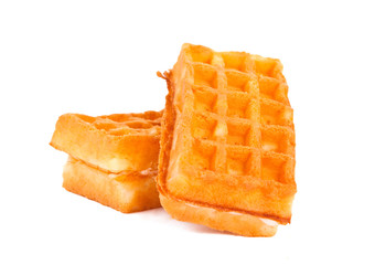 waffles with cream isolated
