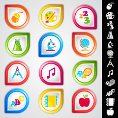 colorful school buttons