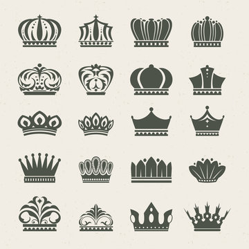 Set of crown icons